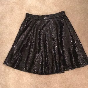 Black Sequin A line skirt